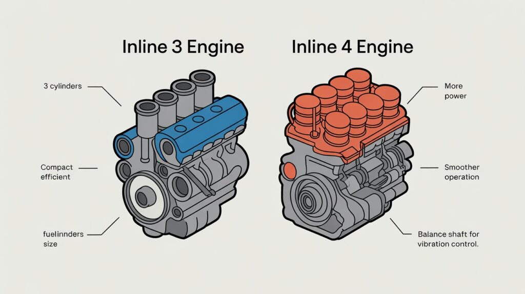 in line 3 and in line 4 engine